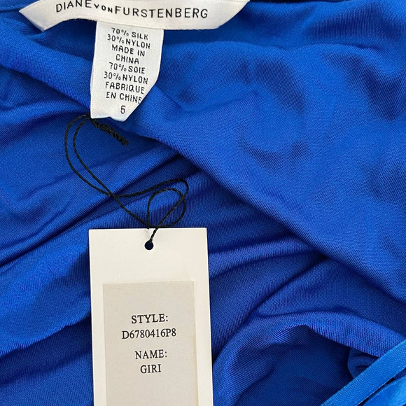 Diane Von Furstenberg Silk Giri One-Shoulder Knee length Dress - Picture 6 of 6